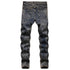 Younger Mid Waist Jeans Men's Ripped Jeans Comfy Straight Pants